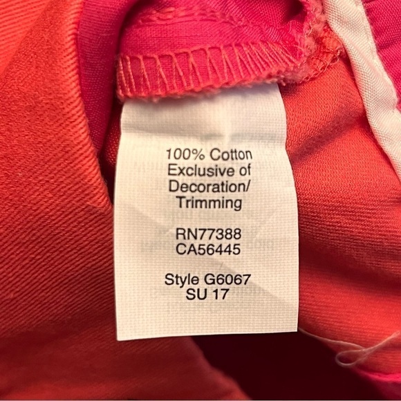 J.Crew Shorts Size 8 Orange w/Green Palm Trees 100%Cotton Summer Vacation Chic - Picture 6 of 7